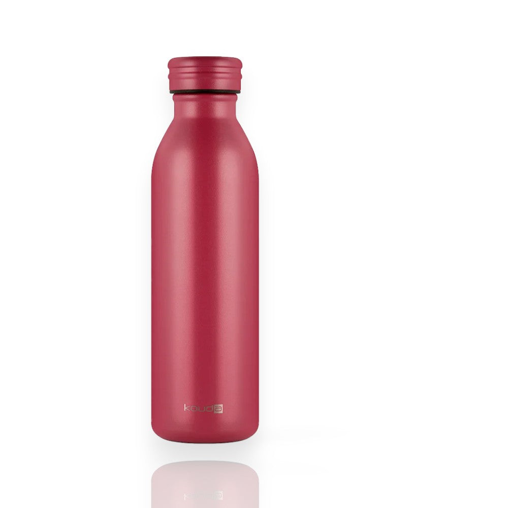 Garrafa Térmica Kouda Krios – 600ml em aço inoxidável rosa com isolamento a vácuo para excelente desempenho térmico.