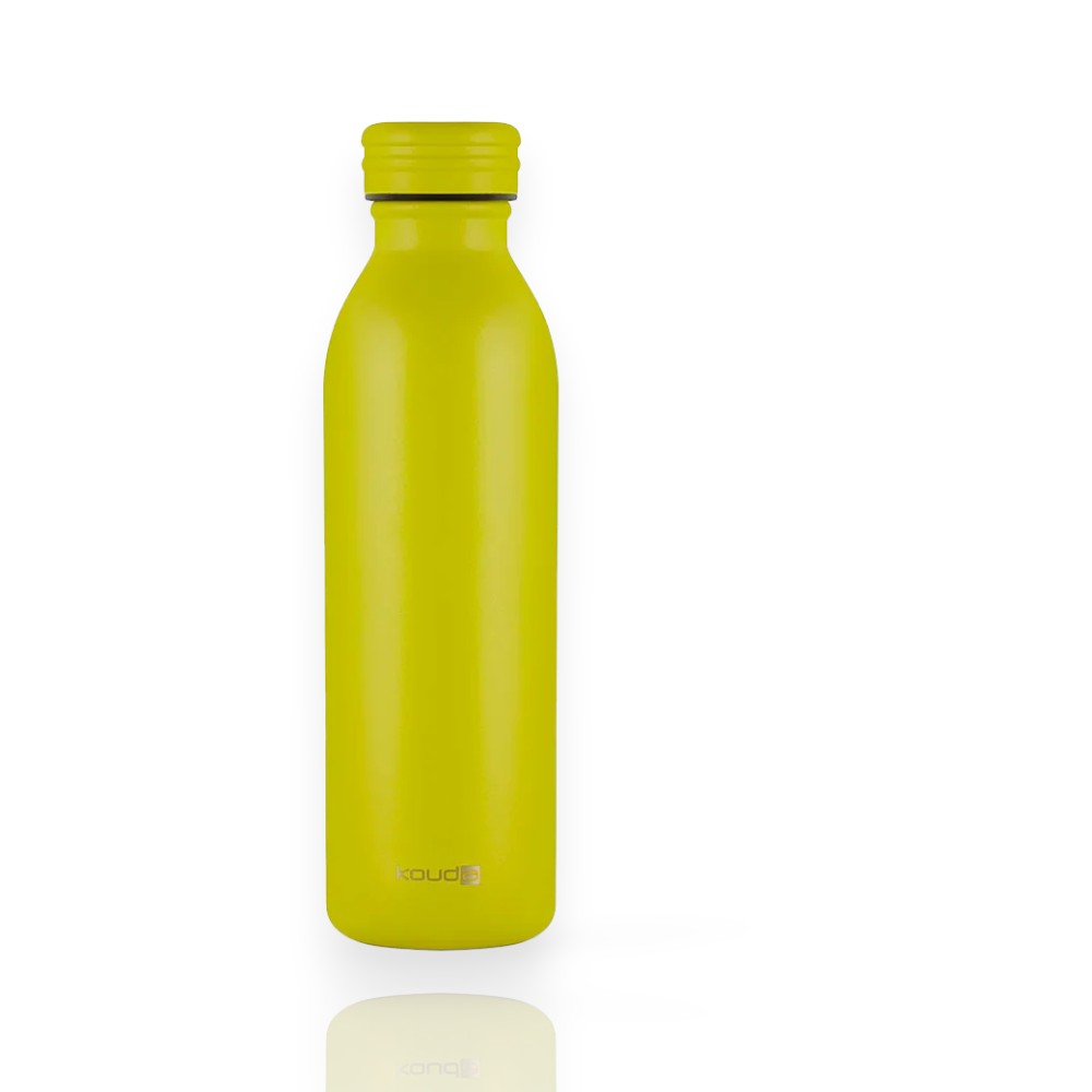 Garrafa Térmica Kouda Krios – 600ml verde com isolamento a vácuo em aço inoxidável, resistência à oxidação e corrosão.