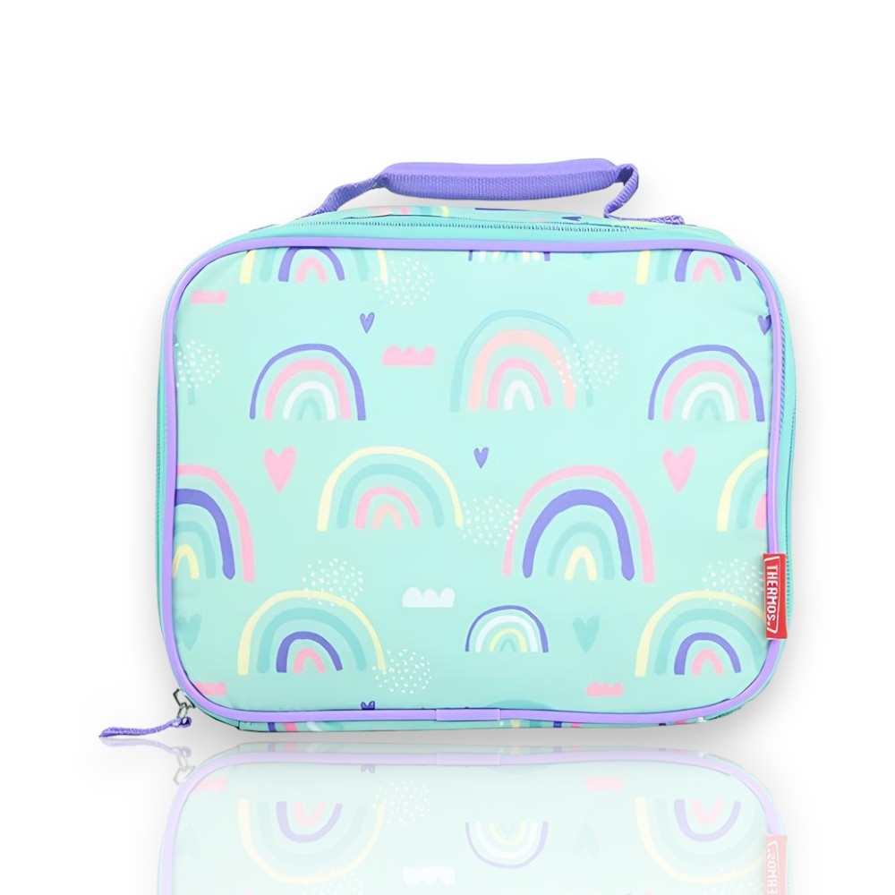 Lancheira Térmica - Thermos com design de arco-íris colorido, material de alta qualidade para manter alimentos protegidos e frescos.
