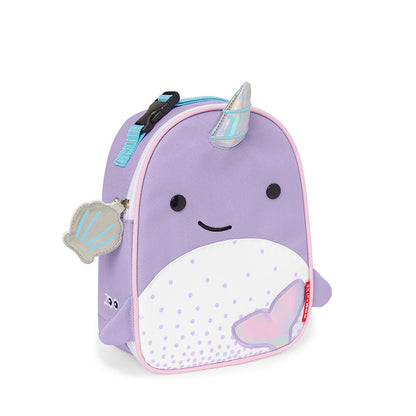 Lancheira Térmica Infantil Clássica Skip Hop roxa com design de animal para crianças, perfeita para manter alimentos frescos.