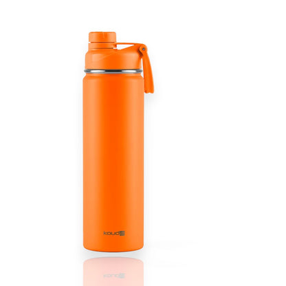 Garrafa Térmica Kouda Ladakh – 660ml laranja com tampa esportiva, isolamento a vácuo e pintura POWDER para manter a temperatura por mais tempo.