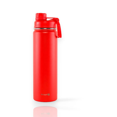 Garrafa Térmica Kouda Ladakh – 660ml vermelha com tampa esportiva e isolamento a vácuo para bebidas.