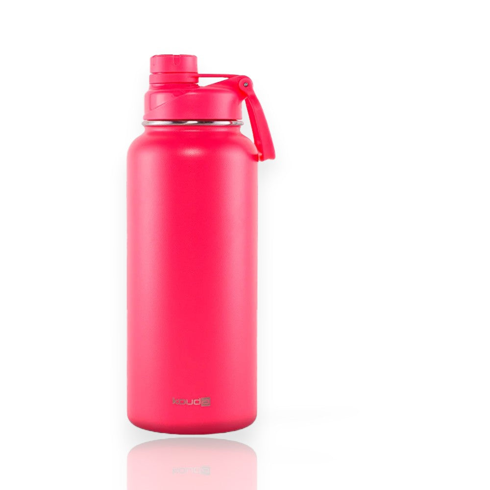 Garrafa Térmica Kouda Ladakh – 960ml em aço inoxidável 18/8, livre de BPA, com isolamento a vácuo, cor vermelho vibrante.