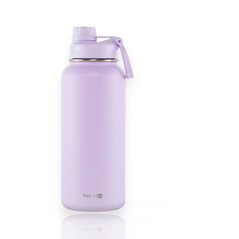 Garrafa Térmica Kouda Ladakh – 960ml em aço inoxidável, livre de BPA, com isolamento a vácuo, na cor lilás.