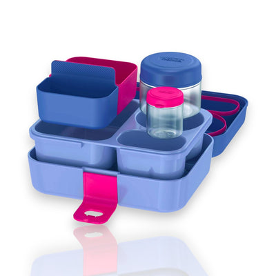 Lancheira Bento Box - Thermos com recipientes removíveis em cores vibrantes, segura e fácil de limpar para crianças.
