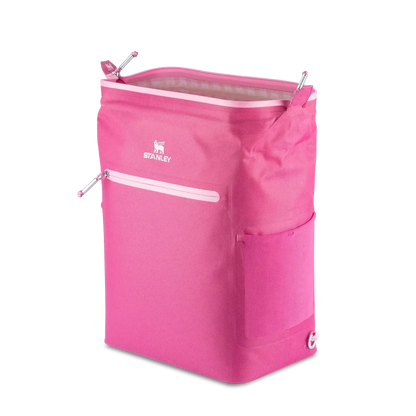 Mochila Térmica Madeleine Stanley | 14L rosa com capacidade térmica para alimentos e bebidas, ideal para viagens e atividades ao ar livre.