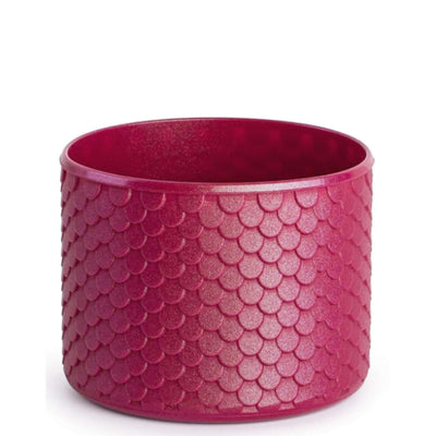 Capa de Silicone Sereia P- ( Owala Version ) rosa com textura de escamas, ideal para proteção de garrafas e copos térmicos.