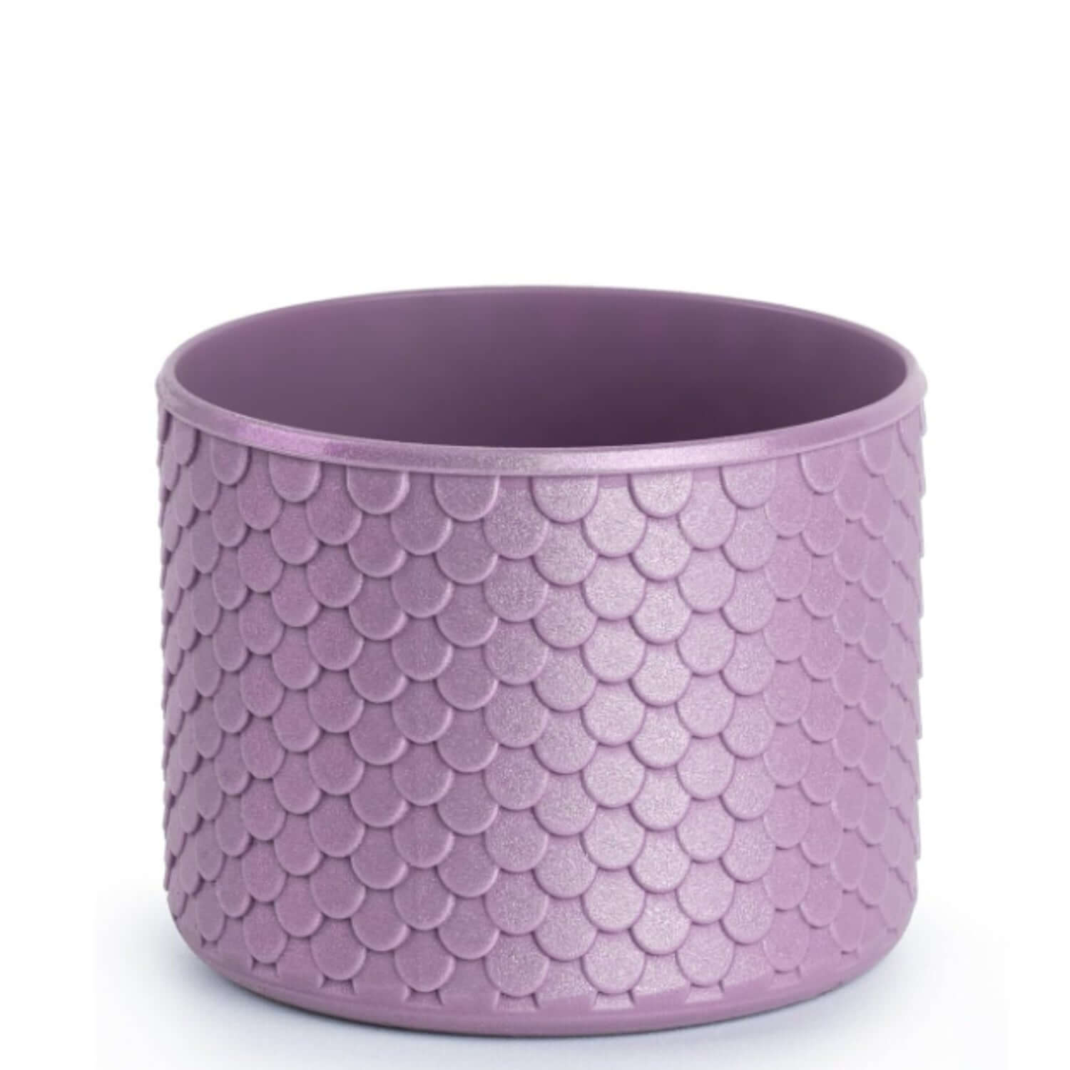 Capa de Silicone Sereia P- ( Owala Version ) em cor lilás com textura de escamas, ideal para proteção de copos e garrafas.