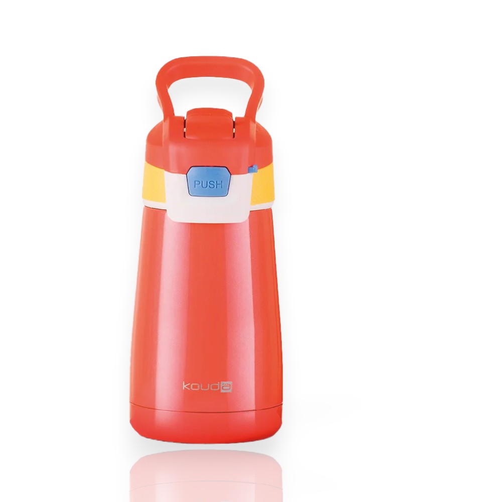 Garrafa Térmica Kouda Oka Kids - 350ml, garrafa térmica em aço inoxidável SAE 304, resistente à oxidação e corrosão, cor vibrante.