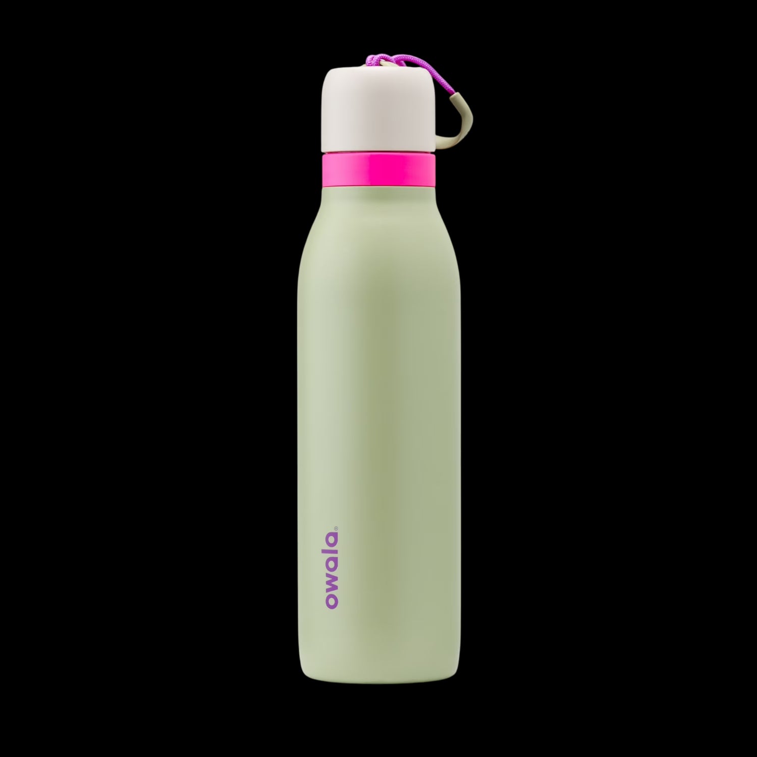 Garrafa Térmica Owala Twist - 532ml | 18oz verde com tampa rosa e função FreeSip 2 em 1. Garrafa térmica original com isolamento triplo.