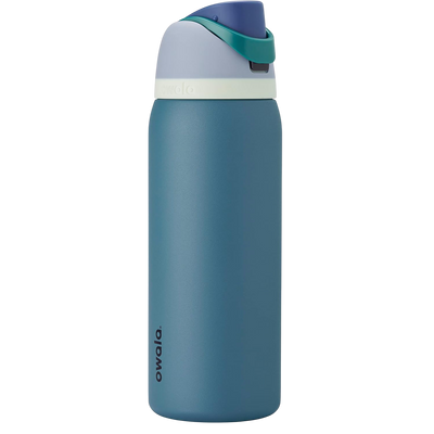 Garrafa Térmica Owala FreeSip - 1180ml | 40oz em azul, isolamento triplo e bico patenteado para opções de beber com canudo ou abertura ampla.