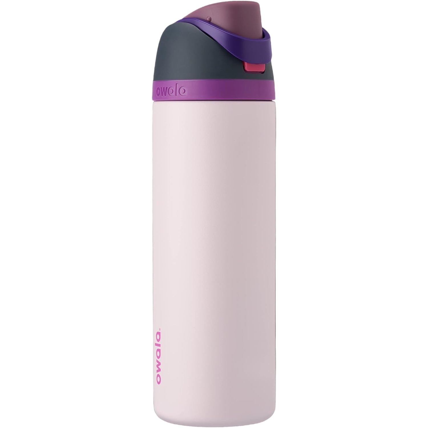 Garrafa Térmica Owala FreeSip - 710ml | 24oz com bico patenteado e vedação antivazamento, cor roxa e rosa, design inovador.