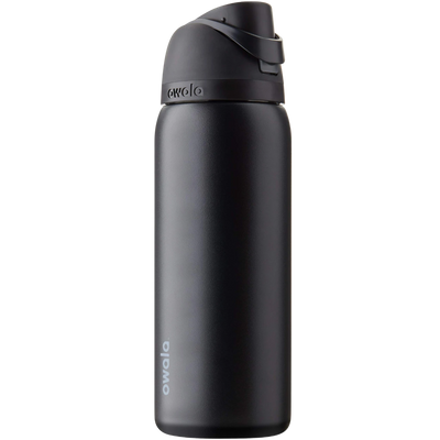 Garrafa Térmica Owala FreeSip - 946ml | 32oz preta com isolamento triplo para bebidas quentes e frias, design slim.