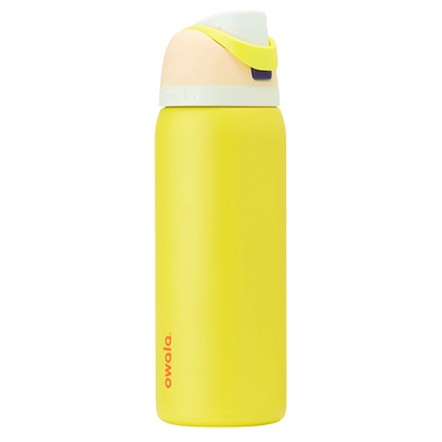 Garrafa Térmica Owala FreeSip - 946ml | 32oz em amarelo com tampa à prova de vazamentos e isolamento térmico de 24 horas.
