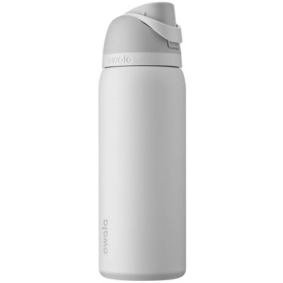 Garrafa Térmica Owala FreeSip - 946ml | 32oz, branca, com isolamento tripla parede e tampa à prova de vazamentos.