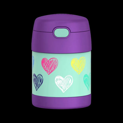 Pote Térmico Thermos ® 283g Funtainer para crianças com design de corações coloridos, mantém alimentos quentes ou frios por horas.