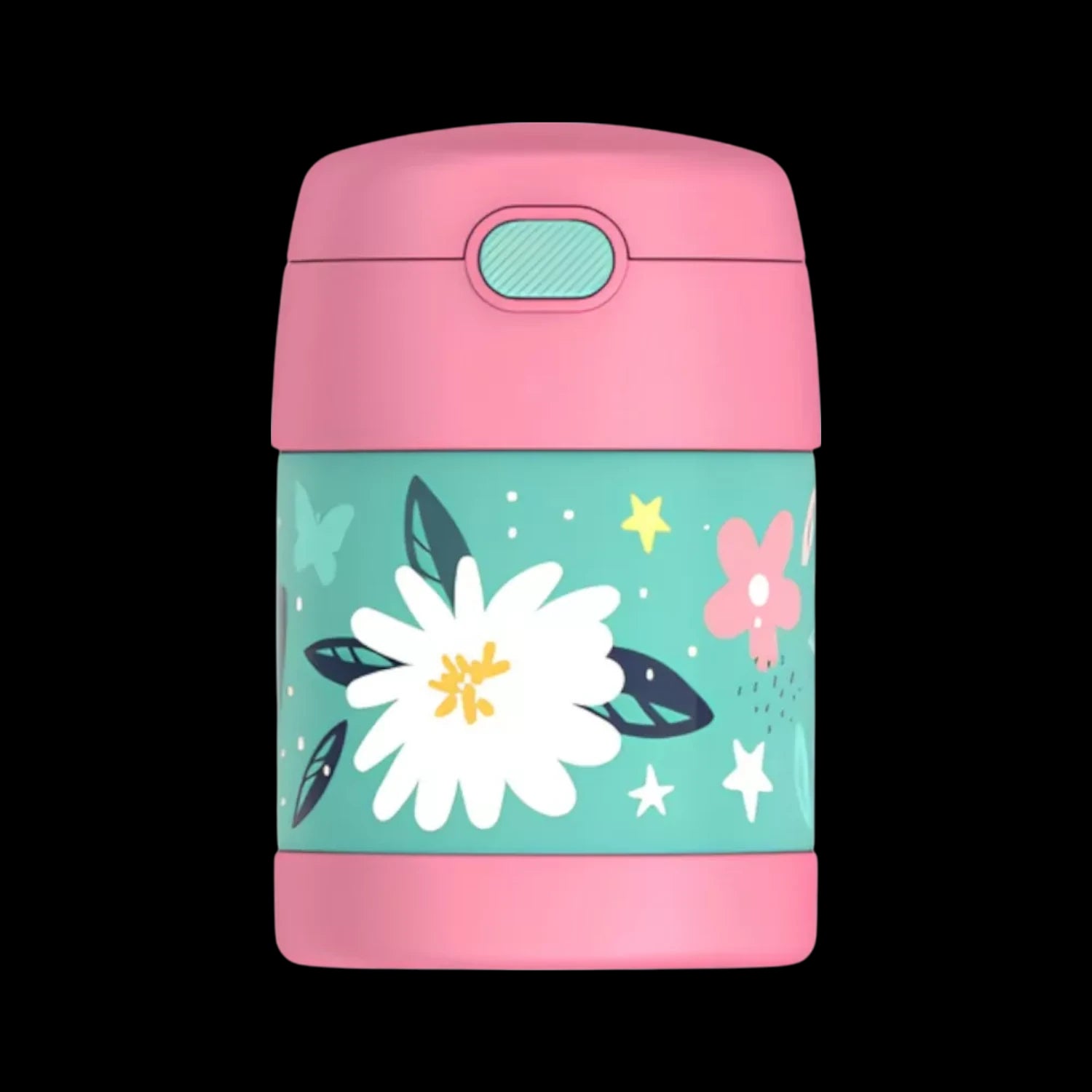 Pote Térmico Thermos ® 283g Funtainer, rosa com flores, isolamento avançado, mantém temperatura ideal por mais tempo.