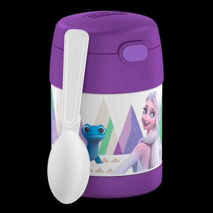 Pote Térmico Thermos ® 283g Funtainer infantil roxo com colher embutida, design colorido, mantém alimentos quentes por 5h e frios por 7h.