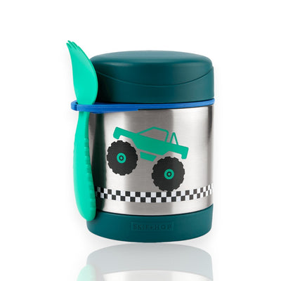Pote Térmico com Talher - Skip Hop, capacidade de 325 ml, mantém alimentos quentes por 7 horas, ideal para crianças em design compacto.