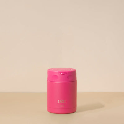 Alt Tag: Pote Térmico FoodJar PACCO 350ml rosa com design funcional e acabamento durável em aço inoxidável.