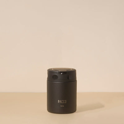 Pote Térmico FoodJar PACCO 350ml com corpo de aço inoxidável e acabamento durável, perfeito para refeições práticas e estilosas.