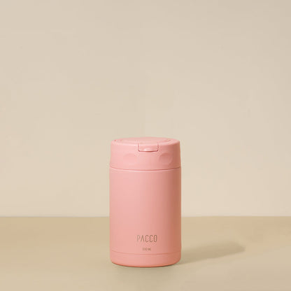 Pote Térmico FoodJar PACCO 500ml em aço inoxidável rosa com acabamento premium e pintura durável para alimentos.