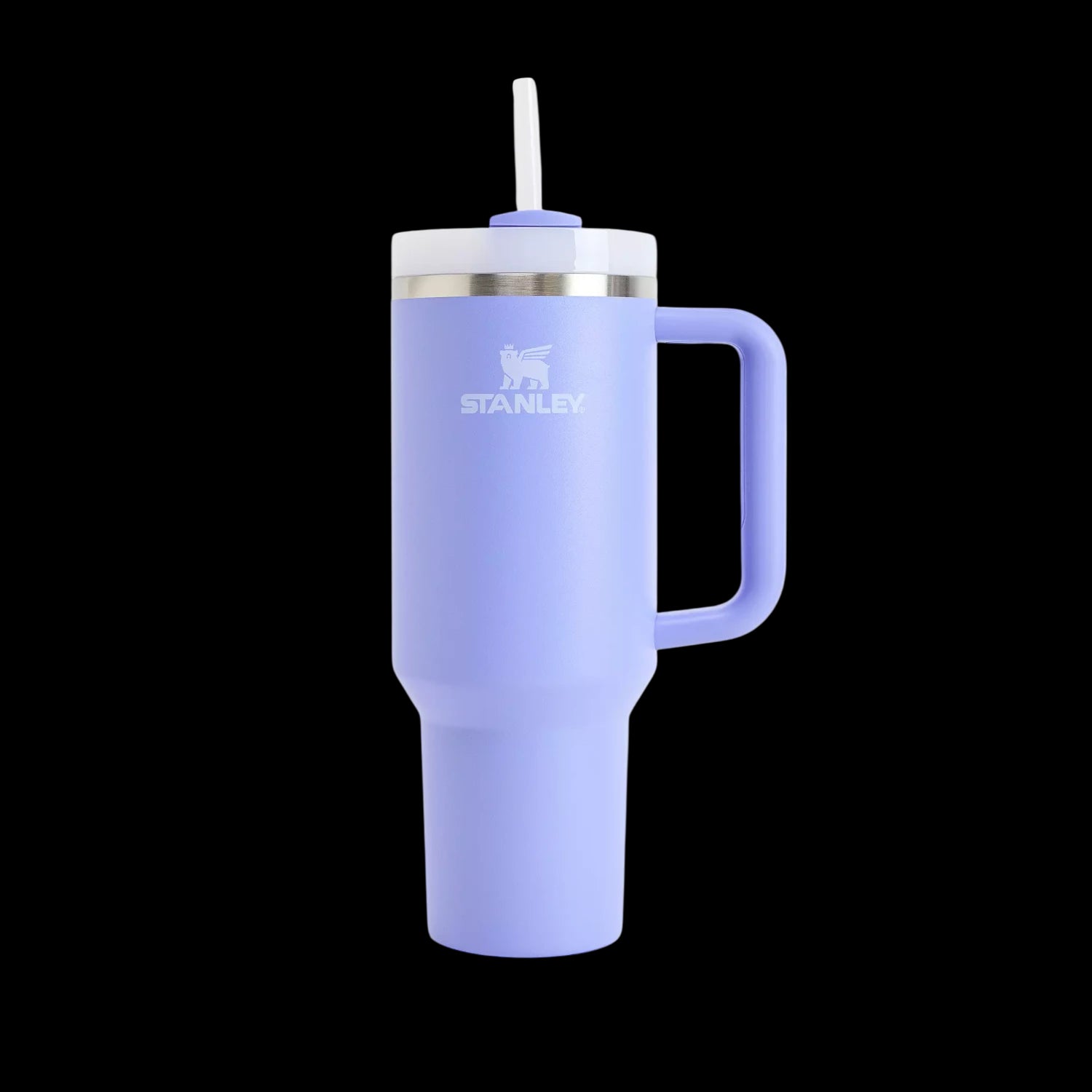 Copo Quencher Stanley 1,18L em azul com alça ergonômica e tampa FlowState, ideal para hidratação no dia a dia.