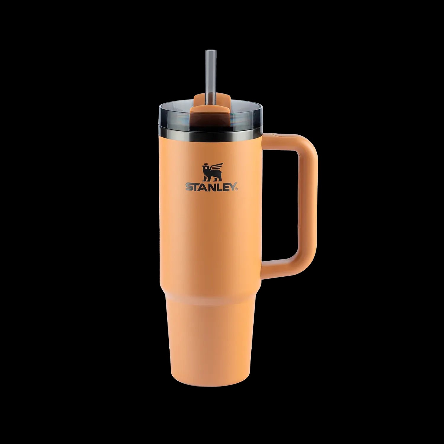 Copo Quencher Stanley 887ml com isolamento térmico e alça ergonômica, ideal para manter bebidas geladas por até 40 horas.