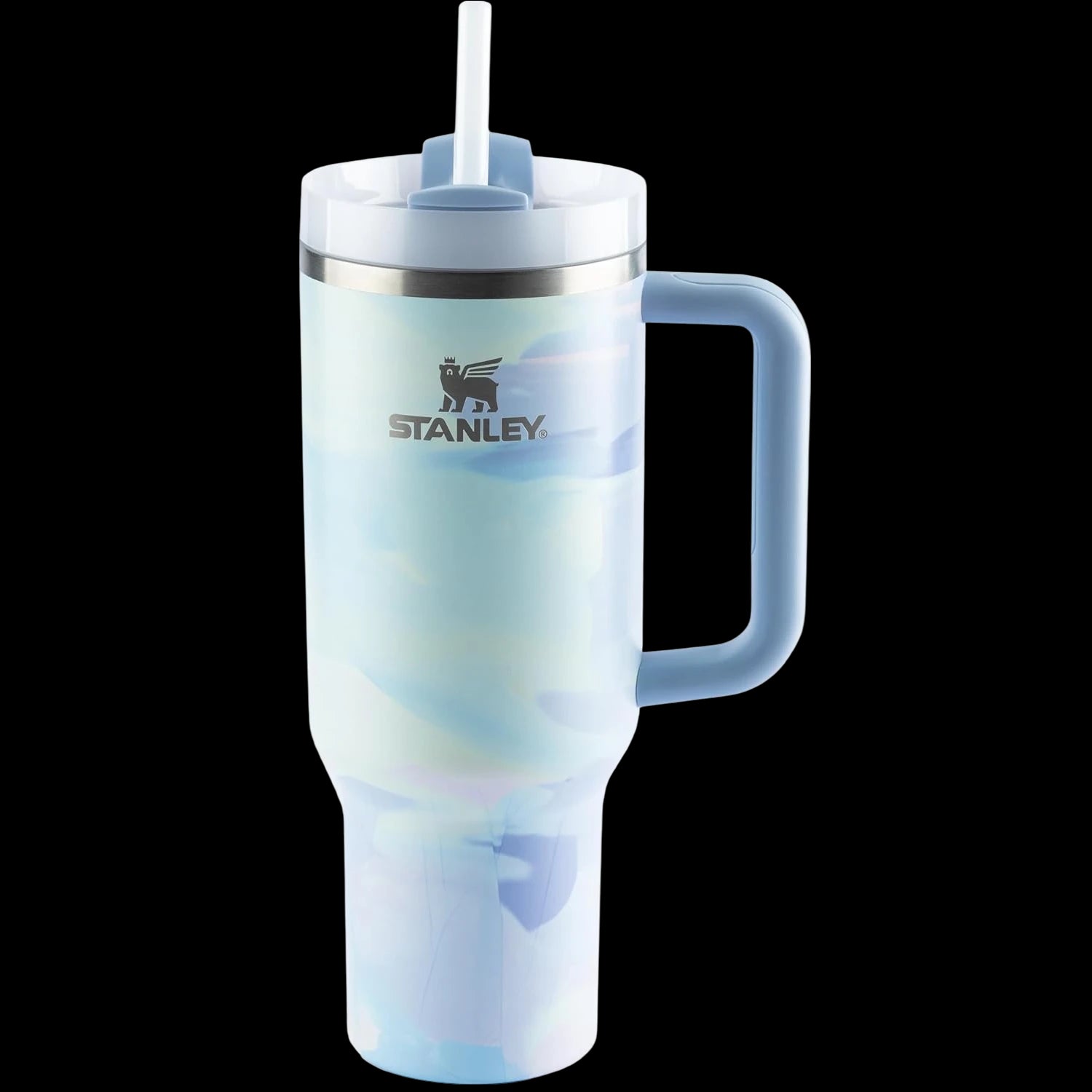 Copo Quencher Stanley 887ml - Térmico com alça ergonômica e tampa de 3 posições, isolante a vácuo, ideal para manter bebidas geladas.