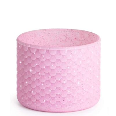 Capa de Silicone Sereia Médio - ( Owala Version ) rosa com textura escamada e detalhes brilhantes, ideal para proteção de garrafas.