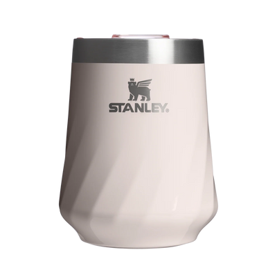 Copo Térmico Stanley Reserve Wine 325 ml Rose Quartz Gloss, vista frontal com tampa fechada