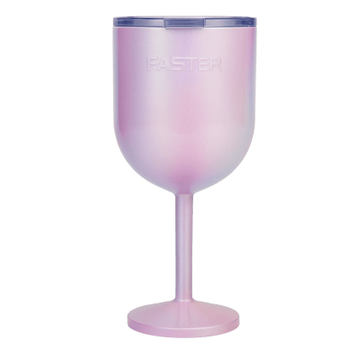 Taça Térmica para drinks Faster - 500ml rosa elegante, mantém bebidas geladas por 4 horas, design sofisticado em aço inoxidável.