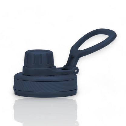 Tampa de alça flexível - Spout lid azul para garrafas térmicas de 350ml a 1200ml, uso prático com uma mão.