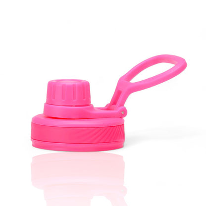 Tampa de alça flexível - Spout lid rosa, compatível com garrafas térmicas de 350ml a 1.200ml, abertura fácil e prática para uso diário.