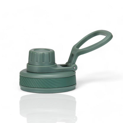 Tampa de alça flexível - Spout lid verde adequada para garrafas térmicas de 350ml a 1.200ml, compatível com várias marcas.
