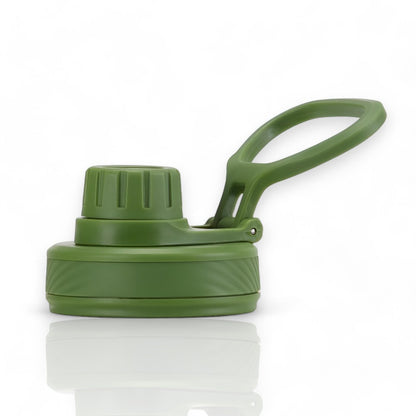 Tampa de alça flexível - Spout lid verde para garrafas térmicas compatíveis com Urbnsol, HydroFlask e outras, fácil abertura.