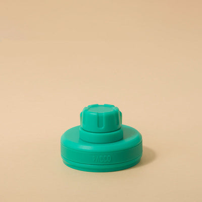 Tampa PACCO Original em polipropileno, design moderno com alça de transporte para garrafas, leve e durável em verde.