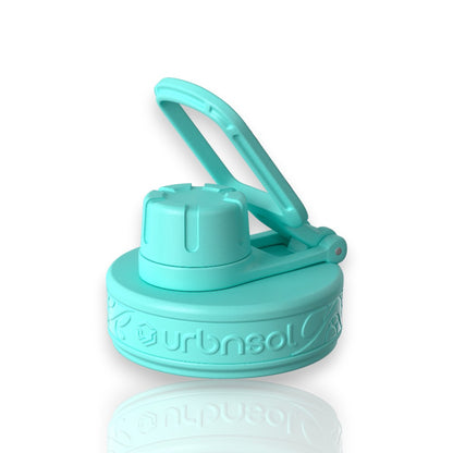 Tampa Urbnsol - Spout Lid compatível com garrafas Hydrotank, reciclável, durável, livre de BPA em azul claro.