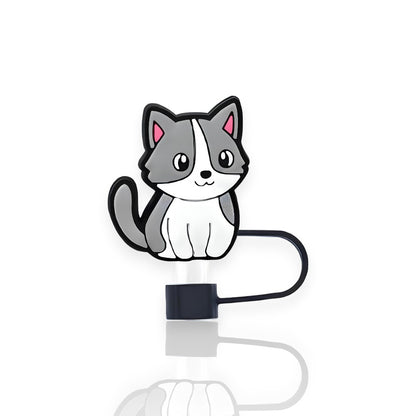 Protetor de Canudo Quencher - Gatinho em design criativo para copo térmico, destacando higiene e praticidade.