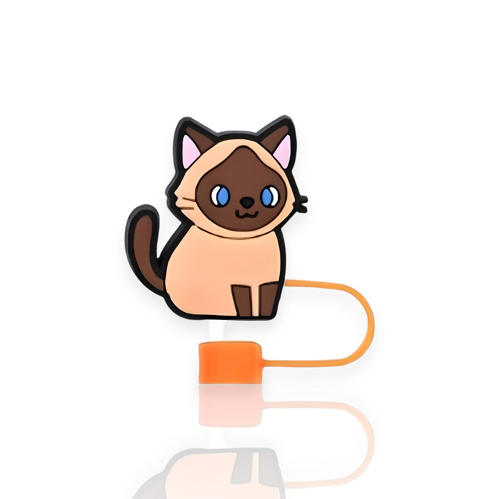 Protetor de Canudo Quencher - Gatinho com design criativo e exclusivo para copo térmico, destacando-se em higiene e praticidade.