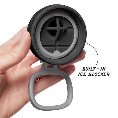 Tampa Spout Lid da Garrafa Térmica Takeya 950ml Sport em detalhe, mostrando segurança e design para hidratação durante esportes.