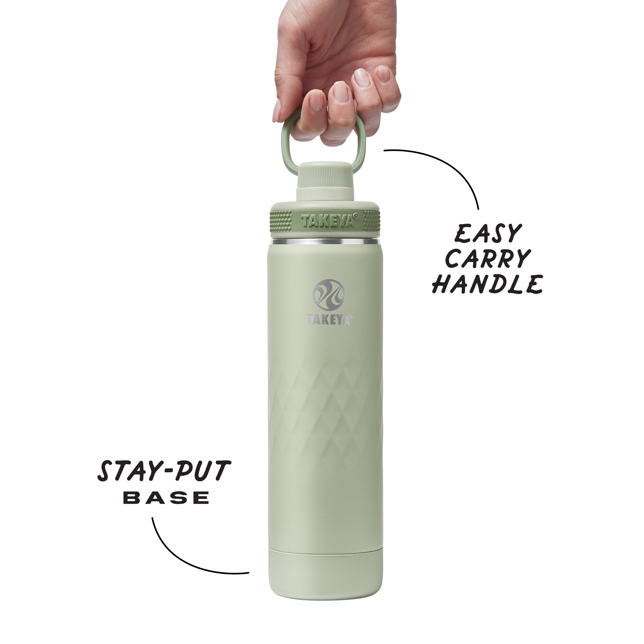 Garrafa Térmica Takeya 650ml Spout Lid Sport em aço inoxidável, ideal para esportes, com tampa fácil de usar e design ergonômico.