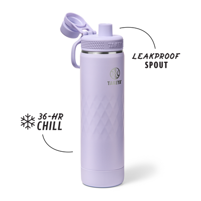 Garrafa Térmica Takeya 650 ml Spout Lid Sport Moonlight, infográfico com as características, foto 16 de 31
