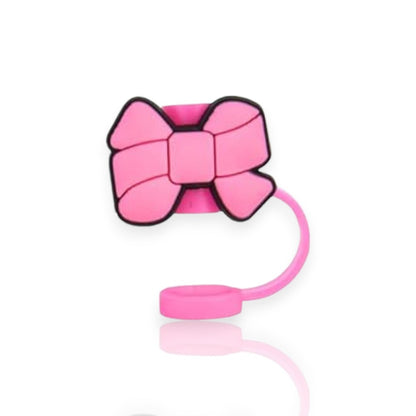 Protetor de Canudo Quencher - Pink Girl com laço rosa para copo térmico, estilo e higiene para uso diário de copos Stanley e Owala.