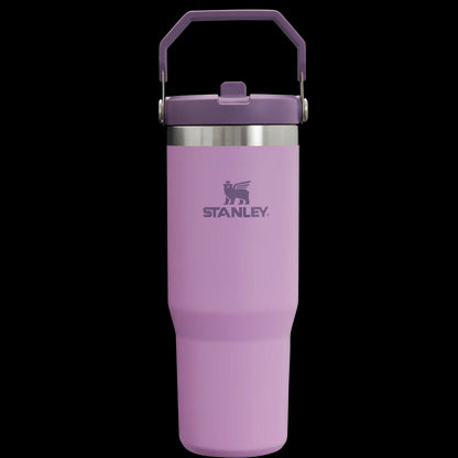 Tumbler Térmico Flip Straw Stanley - 887ml roxo com isolamento térmico em aço inoxidável, ideal para bebidas geladas.