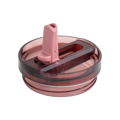 Tampa para copo Quencher anti-vazamento 591ml até 887ml em rosa com sistema flip straw embutido.