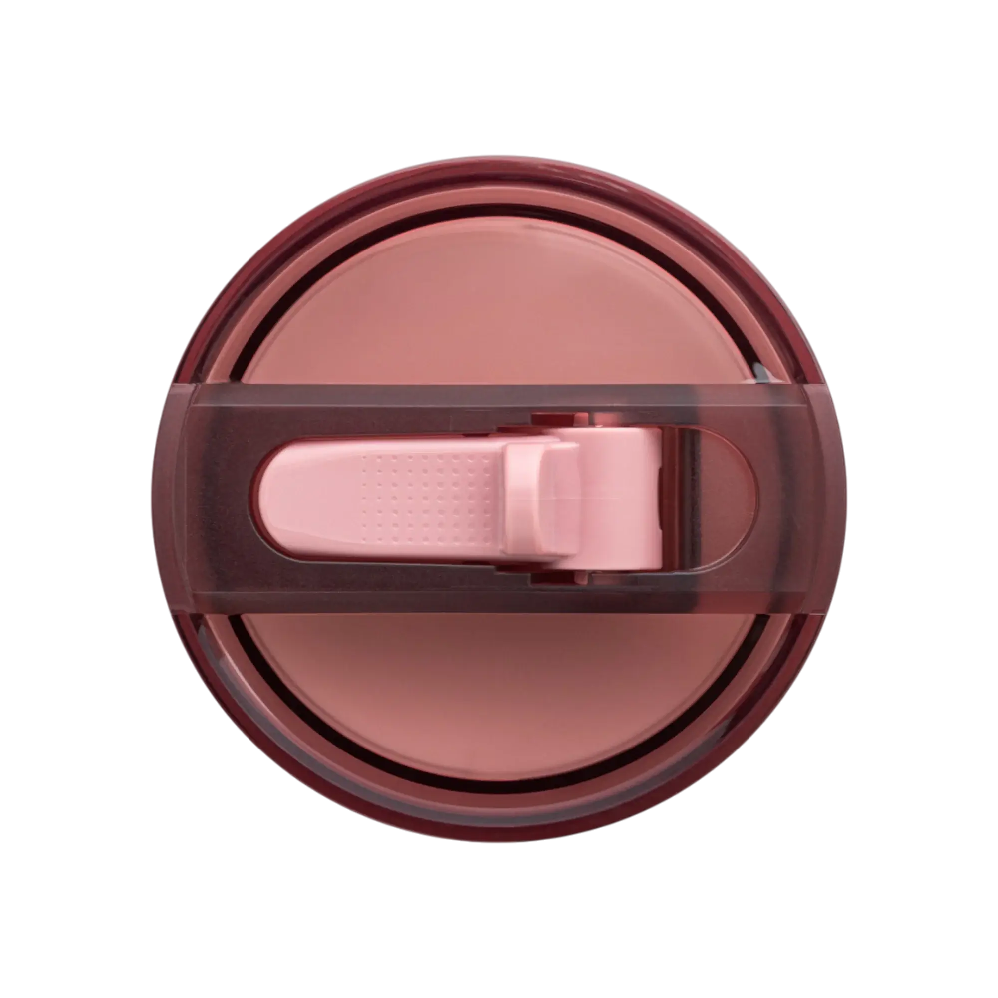 Tampa para copo Quencher anti-vazamento 591ml até 887ml, vista superior, cor rosa, ideal para vedação segura e prática.