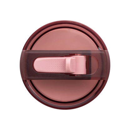 Tampa para copo Quencher anti-vazamento 591ml até 887ml, vista superior, cor rosa, ideal para vedação segura e prática.