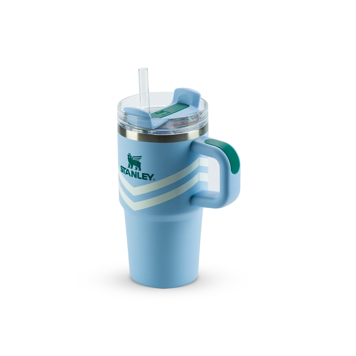 Copo Quencher Stanley | 591ml em azul, com canudo reutilizável e design ergonômico.