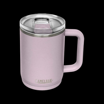 Caneca Térmica Thrive Camelbak 470ml em rosa com isolamento a vácuo e tampa à prova de vazamentos.